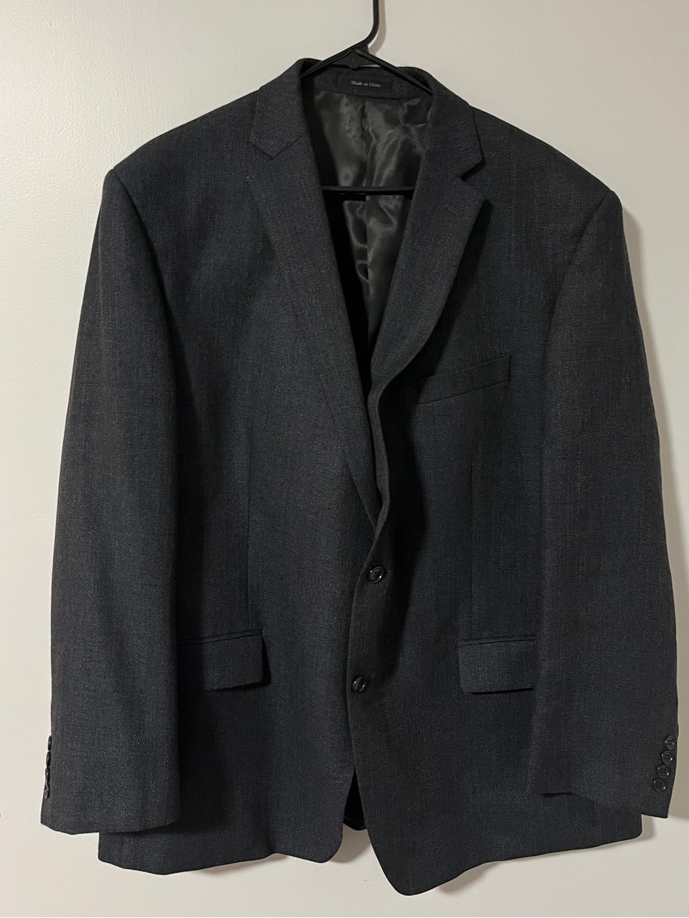 Men's Dark blue/Gray Classic Two-Button Blazer